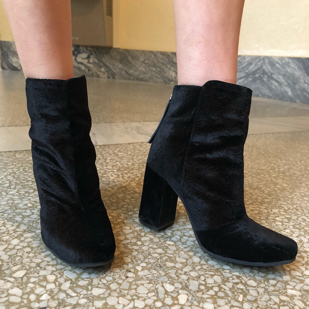 Black Velvet Bootie